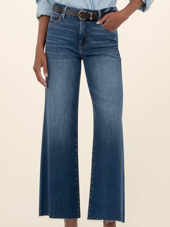 Kut from the Kloth Denim - Kut from the Kloth Meg High Rise Fab Ab Wide Leg Raw Hem